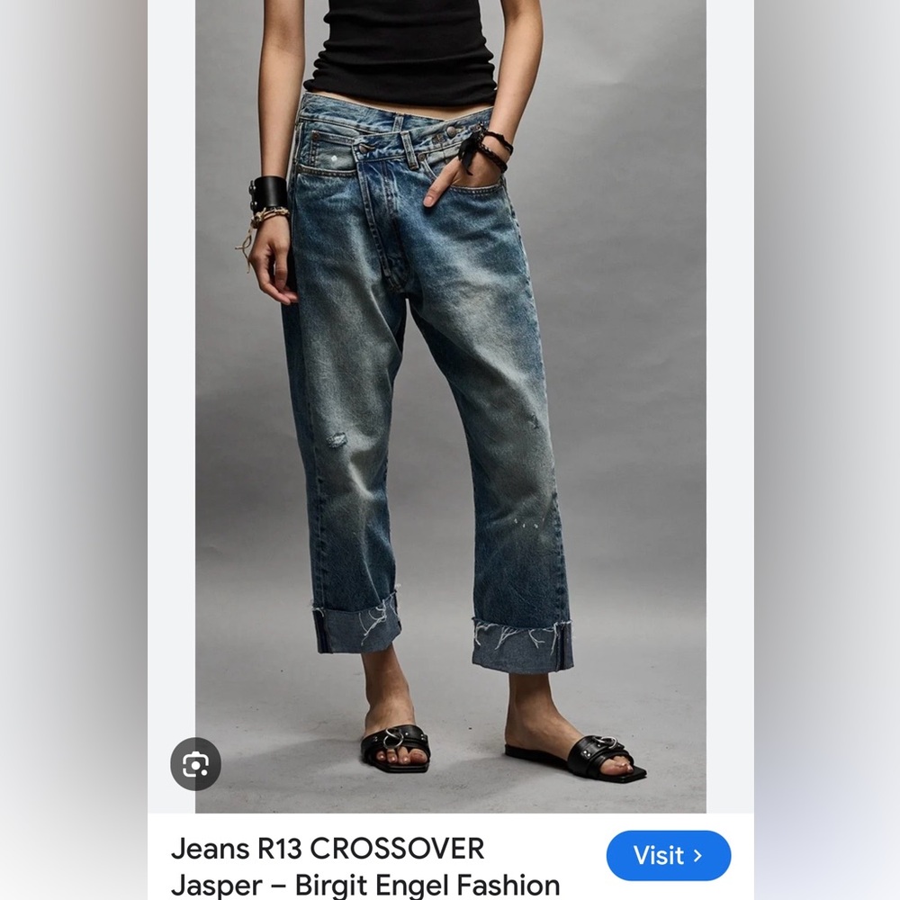 R13 crossover Jasper Blue Jeans distressed 25
